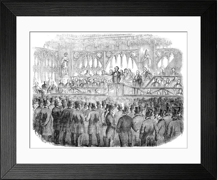 Framed Print : The Common Hall on Corporation Reform, in Guildhall, 1856. Creator: Henry Fitzcook Framed Print : The Common Hall on Corporation Reform, in Guildhall, 1856. Creator: Henry Fitzcook