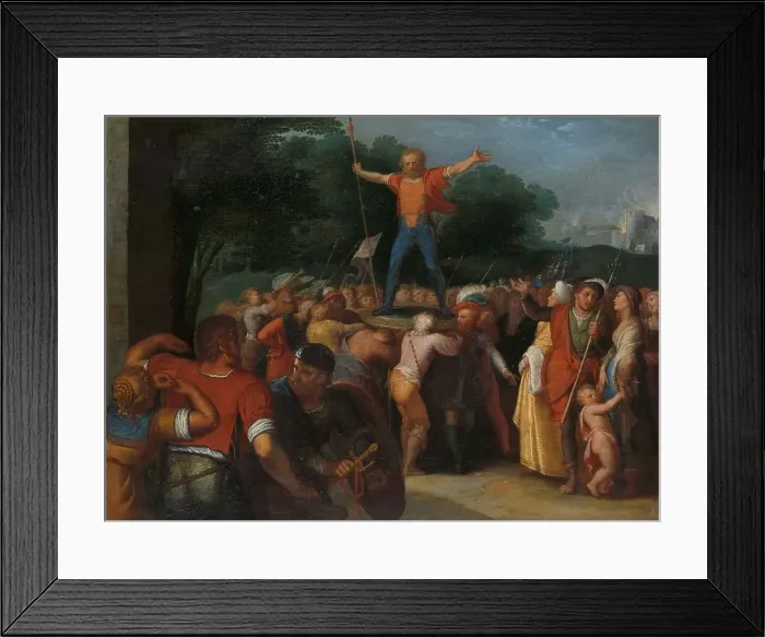Framed Print : Brinno Raised upon the Shield, 1600-1613. Creator: Otto Van Veen Framed Print : Brinno Raised upon the Shield, 1600-1613. Creator: Otto Van Veen