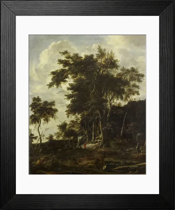 Framed Print : Forest landscape with a woodsman's shed, 1650-1692. Creator: Roelant Roghman Framed Print : Forest landscape with a woodsman's shed, 1650-1692. Creator: Roelant Roghman