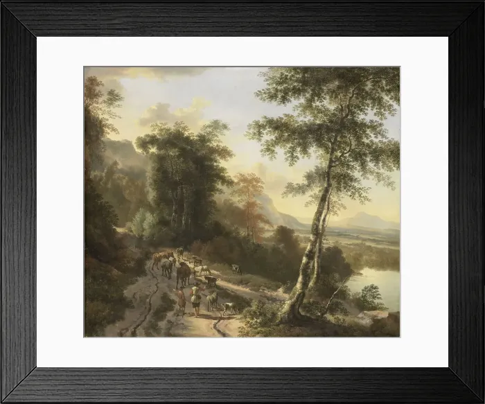 Framed Print : Landscape with Cattle Drivers, 1660-1685. Creator: Jan Hackaert Framed Print : Landscape with Cattle Drivers, 1660-1685. Creator: Jan Hackaert