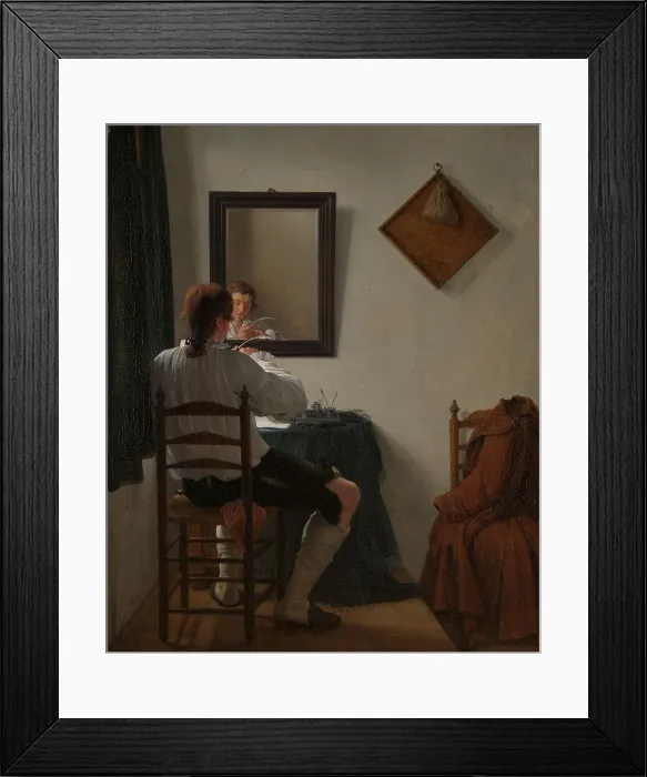 Framed Print : A Writer Trimming his Pen, 1784. Creator: Jan Ekels the Younger Framed Print : A Writer Trimming his Pen, 1784. Creator: Jan Ekels the Younger
