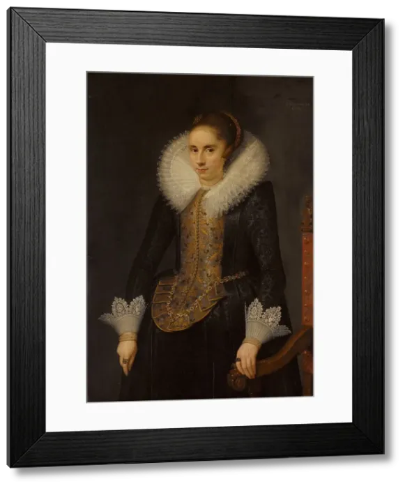 Framed Print : Portrait of Catharina Fourmenois (1598-1665), 1619. Creator: Salomon Mesdach Framed Print : Portrait of Catharina Fourmenois (1598-1665), 1619. Creator: Salomon Mesdach