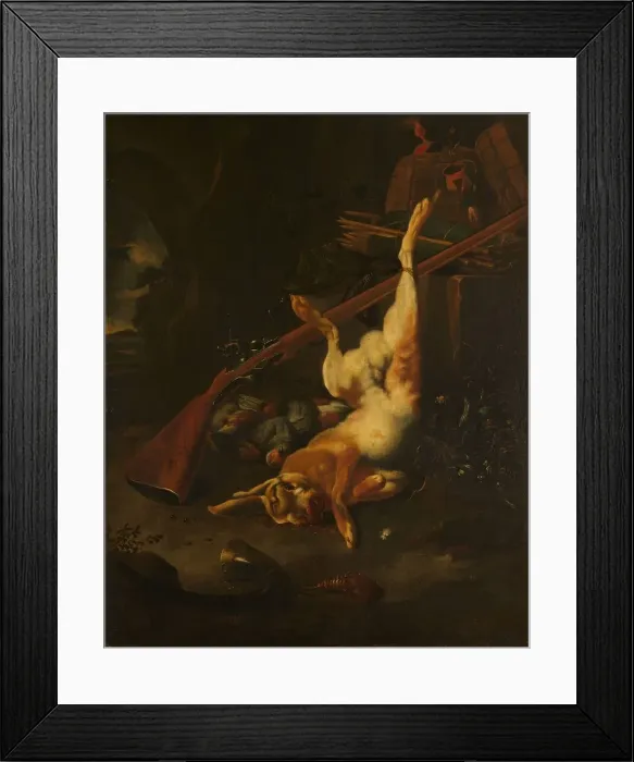 Framed Print : A Hunter's Bag, with Dead Hare, 1660-1695. Creator: Melchior d'Hondecoeter Framed Print : A Hunter's Bag, with Dead Hare, 1660-1695. Creator: Melchior d'Hondecoeter