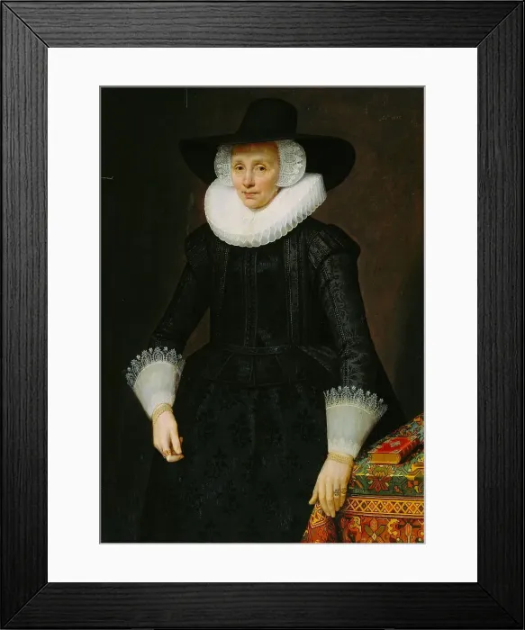 Framed Print : Portrait of Margarita Courten (1564-1640), 1625. Creator: Salomon Mesdach Framed Print : Portrait of Margarita Courten (1564-1640), 1625. Creator: Salomon Mesdach