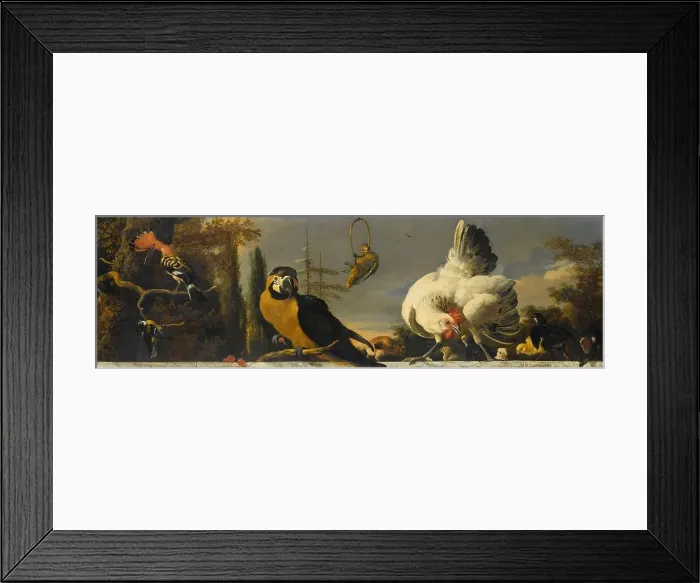 Framed Print : Birds on a Balustrade, c.1680-c.1690. Creator: Melchior d'Hondecoeter Framed Print : Birds on a Balustrade, c.1680-c.1690. Creator: Melchior d'Hondecoeter