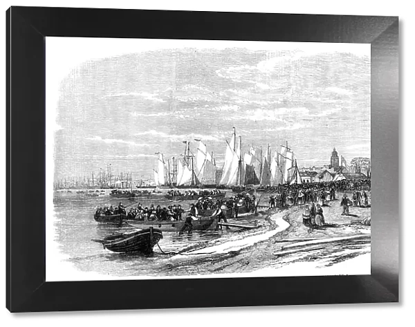 The Grand Naval Review - Yachts taking out Passengers to View the Fleet, sketched from Southsea Comm Creator: Unknown