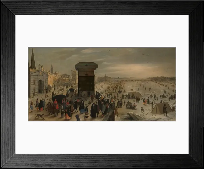 Framed Print : The Crane on the Antwerp Quay by the Frozen Scheldt, 1622. Creator: Sebastian Vrancx Framed Print : The Crane on the Antwerp Quay by the Frozen Scheldt, 1622. Creator: Sebastian Vrancx