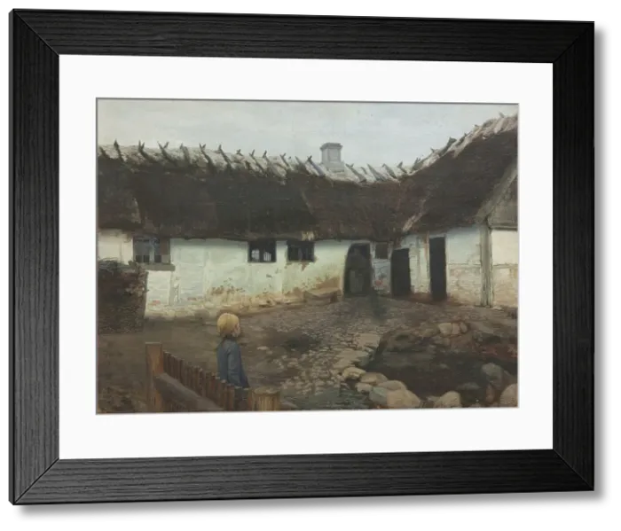 Framed Print : Outside a homestead, 1879-1890. Creator: Holger Moller Framed Print : Outside a homestead, 1879-1890. Creator: Holger Moller