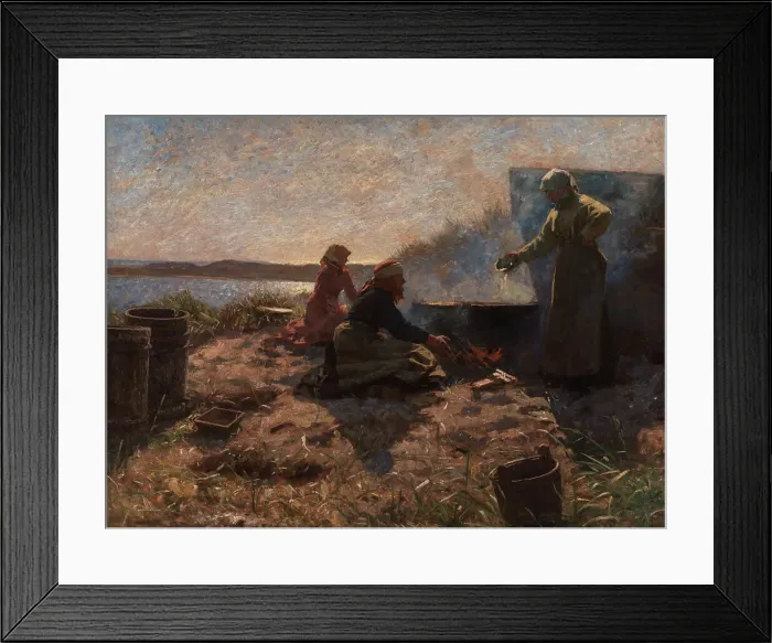 Framed Print : Boiling Train Oil at Nymindegab, Jutland, 1879. Creator: Laurits Tuxen Framed Print : Boiling Train Oil at Nymindegab, Jutland, 1879. Creator: Laurits Tuxen