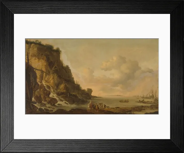 Framed Print : Rocky Coast, 1630-1653. Creator: Simon de Vlieger Framed Print : Rocky Coast, 1630-1653. Creator: Simon de Vlieger