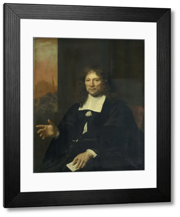 Framed Print : Portrait of Daniel Niellius. Elder of the Remonstrant Church and Sampling Official of Alkmaar, 1671. Creator: Adriaen Backer Framed Print : Portrait of Daniel Niellius. Elder of the Remonstrant Church and Sampling Official of Alkmaar, 1671. Creator: Adriaen Backer