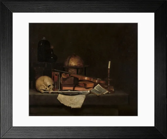 Framed Print : Vanitas Still Life, 1630-1660. Creator: Stevers Framed Print : Vanitas Still Life, 1630-1660. Creator: Stevers