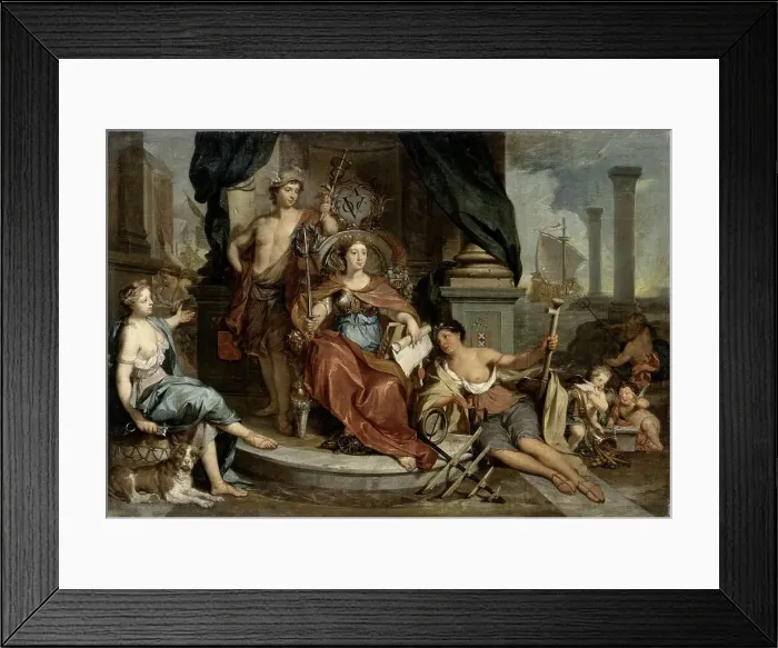 Framed Print : Apotheosis of the Dutch East India Company (Allegory of the Amsterdam Chamber... 1702-1746. Creator: Nicolaas Verkolje) Framed Print : Apotheosis of the Dutch East India Company (Allegory of the Amsterdam Chamber... 1702-1746. Creator: Nicolaas Verkolje)