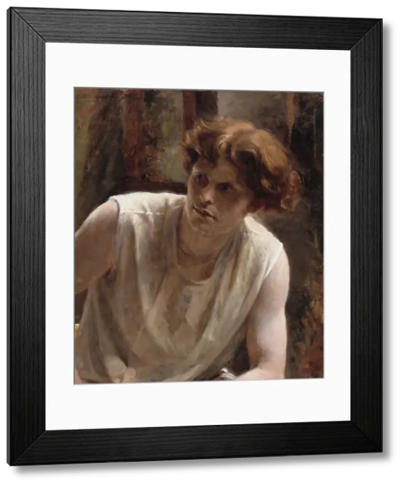 Framed Print : Study of a Female Model;, 1879-1882. Creator: Bertha Wegmann Framed Print : Study of a Female Model;, 1879-1882. Creator: Bertha Wegmann