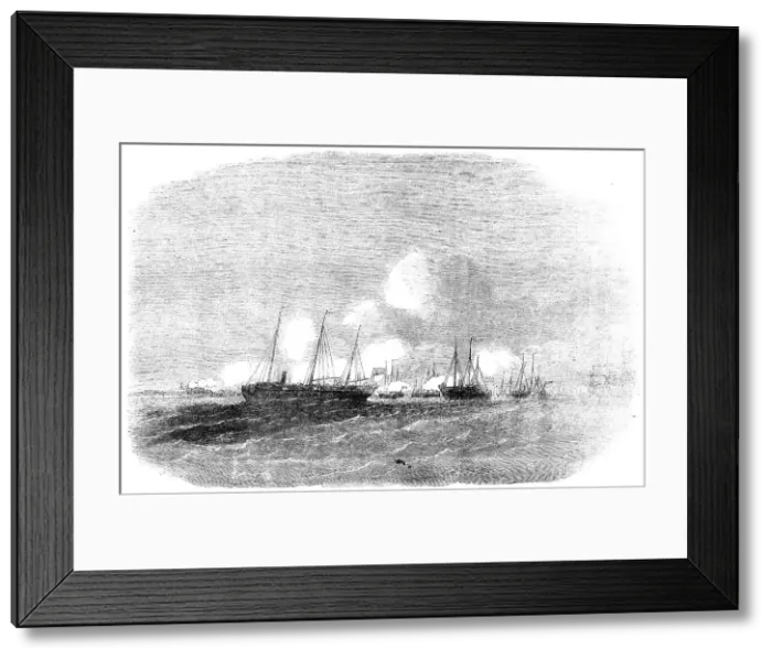 Framed Print : The Grand Naval Review, at Spithead: Gun-Boats attacking Southsea Castle - sketched by E. Weedon, 18 Creator: Unknown Framed Print : The Grand Naval Review, at Spithead: Gun-Boats attacking Southsea Castle - sketched by E. Weedon, 18 Creator: Unknown