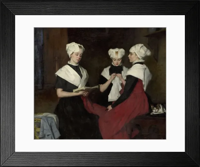 Framed Print : Three girls from the Amsterdam Burgerweeshuis, 1885. Creator: Thérèse Schwartze Framed Print : Three girls from the Amsterdam Burgerweeshuis, 1885. Creator: Thérèse Schwartze