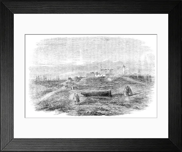 Framed Print : The Grand Naval Review, at Spithead: Southsea Castle, towards Portsmouth, 1856. Creator: Unknown Framed Print : The Grand Naval Review, at Spithead: Southsea Castle, towards Portsmouth, 1856. Creator: Unknown