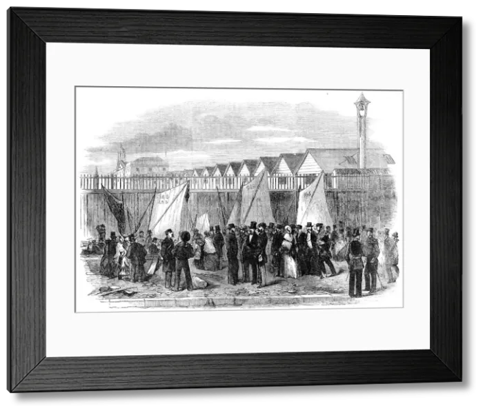 Framed Print : The Grand Naval Review, at Spithead: Excursionists going to View the Fleet - scene on the Hard, 18 Creator: Unknown. The Grand Naval Review, at Spithead: Excursionists going to View the Fleet - scene on the Hard, 18 Creator: Unknown Framed Print : The Grand Naval Review, at Spithead: Excursionists going to View the Fleet - scene on the Hard, 18 Creator: Unknown. The Grand Naval Review, at Spithead: Excursionists going to View the Fleet - scene on the Hard, 18 Creator: Unknown