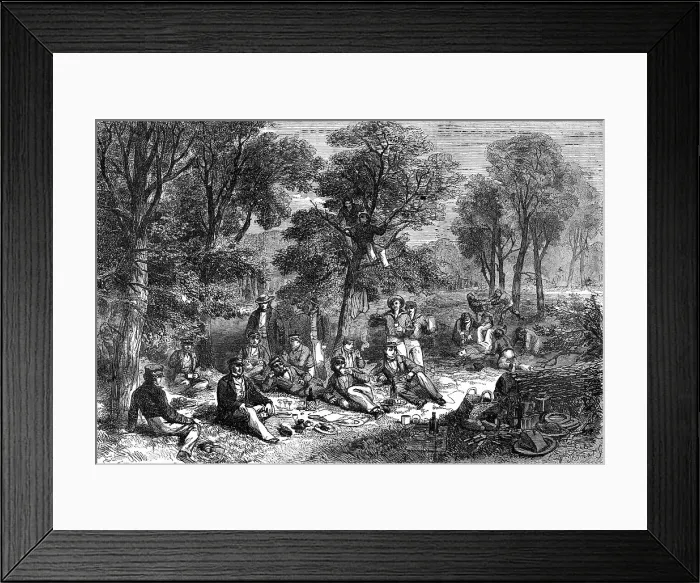 Framed Print : A Pic-Nic in the Baltic - drawn by J. W. Carmichael, 1856. Creator: W Thomas Framed Print : A Pic-Nic in the Baltic - drawn by J. W. Carmichael, 1856. Creator: W Thomas
