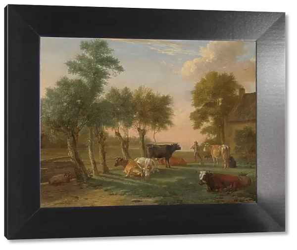 Cows in a Meadow near a Farm, 1653. Creator: Paulus Potter
