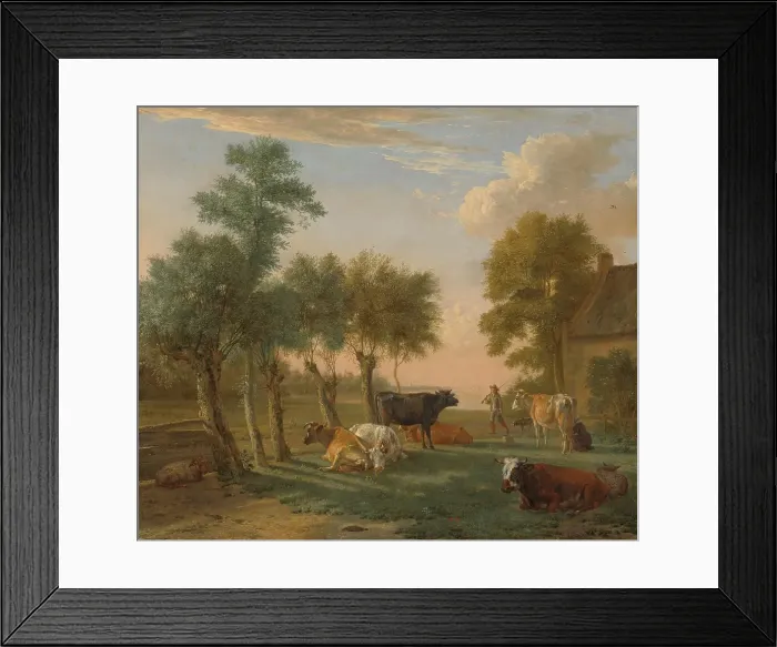 Framed Print : Cows in a Meadow near a Farm, 1653. Creator: Paulus Potter Framed Print : Cows in a Meadow near a Farm, 1653. Creator: Paulus Potter