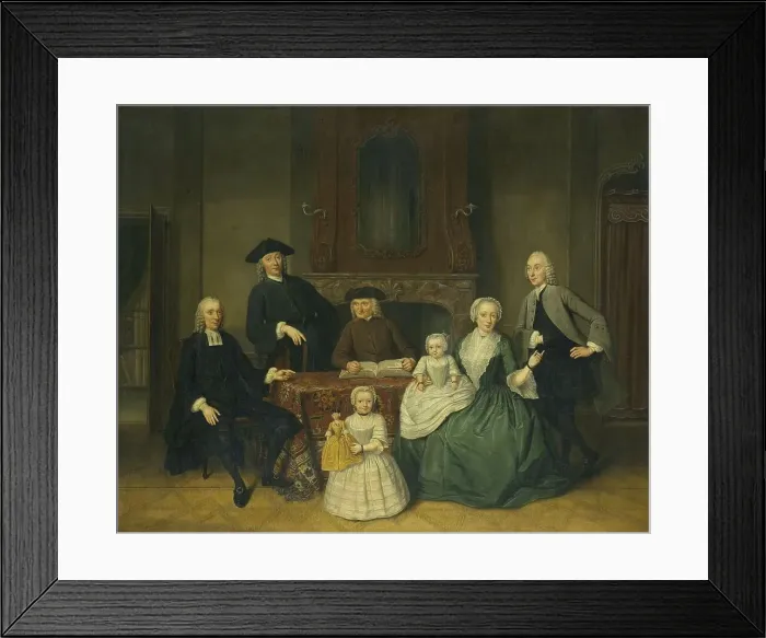 Framed Print : Portrait of the Brak Family, Amsterdam Mennonites, 1752. Creator: Tibout Regters Framed Print : Portrait of the Brak Family, Amsterdam Mennonites, 1752. Creator: Tibout Regters