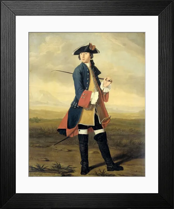 Framed Print : Portrait of Ludolf Backhuysen II, Painter, in the Uniform of the Dragoons, 1748. Creator: Tibout Regters Framed Print : Portrait of Ludolf Backhuysen II, Painter, in the Uniform of the Dragoons, 1748. Creator: Tibout Regters