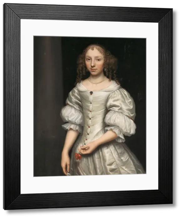 Framed Print : Portrait of a woman, 1660-1677. Creator: Wallerant Vaillant Framed Print : Portrait of a woman, 1660-1677. Creator: Wallerant Vaillant