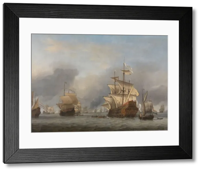 Framed Print : The Capture of the Royal Prince, c.1670. Creator: Willem van de Velde the Younger Framed Print : The Capture of the Royal Prince, c.1670. Creator: Willem van de Velde the Younger