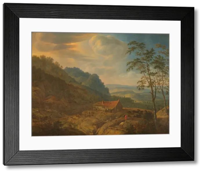 Framed Print : Mountainous Landscape with Farm, 1663. Creator: Herman Saftleven the Younger