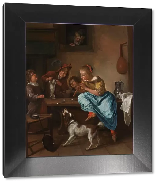 Children Teaching a Cat to Dance, Known as ‘The Dancing Lesson, 1660-1679. Creator: Jan Steen