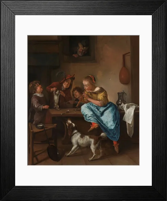 Framed Print : Children Teaching a Cat to Dance, Known as ‘The Dancing Lesson, 1660-1679. Creator: Jan Steen Framed Print : Children Teaching a Cat to Dance, Known as ‘The Dancing Lesson, 1660-1679. Creator: Jan Steen