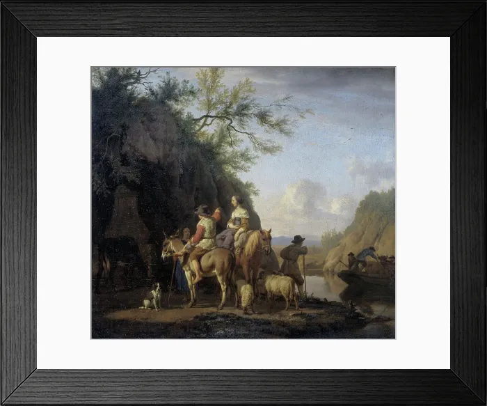 Framed Print : Ferry Boat, 1666. Creator: Adriaen van de Velde Framed Print : Ferry Boat, 1666. Creator: Adriaen van de Velde
