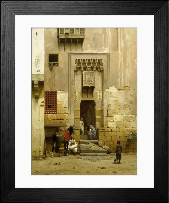 Framed Print : The Courtyard of a house in Cairo, 1868-1881. Creator: Willem de Famars Testas Framed Print : The Courtyard of a house in Cairo, 1868-1881. Creator: Willem de Famars Testas