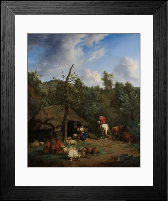 Framed Print : The Hut, 1671. Creator: Adriaen van de Velde Framed Print : The Hut, 1671. Creator: Adriaen van de Velde