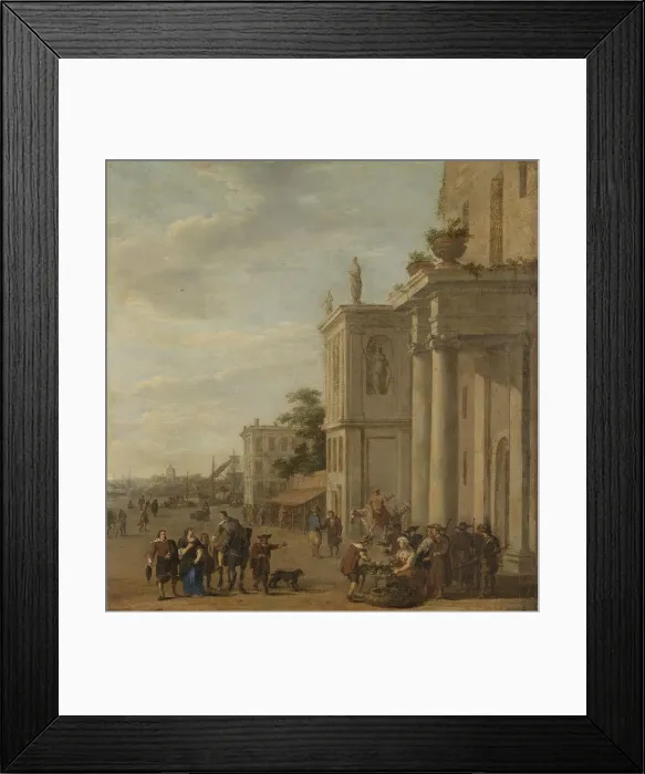 Framed Print : Italian marketplace, 1650-1689. Creator: Jacob van der Ulft Framed Print : Italian marketplace, 1650-1689. Creator: Jacob van der Ulft