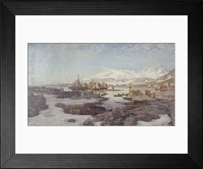 Framed Print : Spring Day in Lofoten, 1882. Creator: Otto Sinding Framed Print : Spring Day in Lofoten, 1882. Creator: Otto Sinding