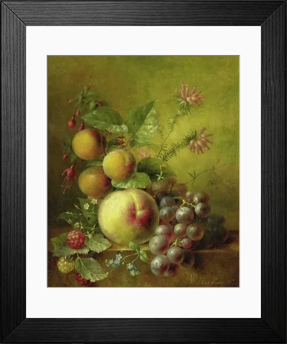Framed Print : Still Life with Fruit, 1830-1862. Creator: Willem Hekking Framed Print : Still Life with Fruit, 1830-1862. Creator: Willem Hekking