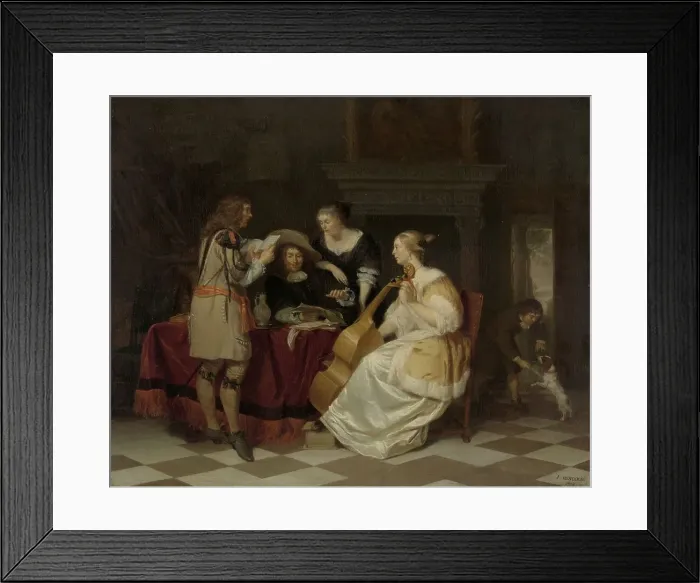 Framed Print : A Musical Company, 1673. Creator: Jan Verkolje