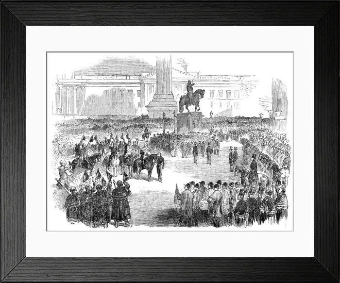 Framed Print : Proclamation of Peace at Trafalgar-Square, 1856. Creator: Unknown Framed Print : Proclamation of Peace at Trafalgar-Square, 1856. Creator: Unknown