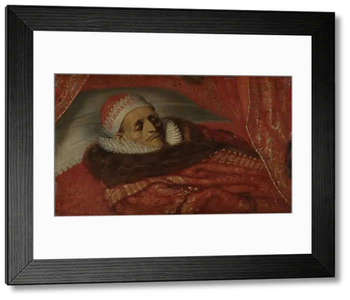 Framed Print : Stadtholder Prince Maurice Lying in State, c.1625. Creator: Adriaen van de Venne Framed Print : Stadtholder Prince Maurice Lying in State, c.1625. Creator: Adriaen van de Venne