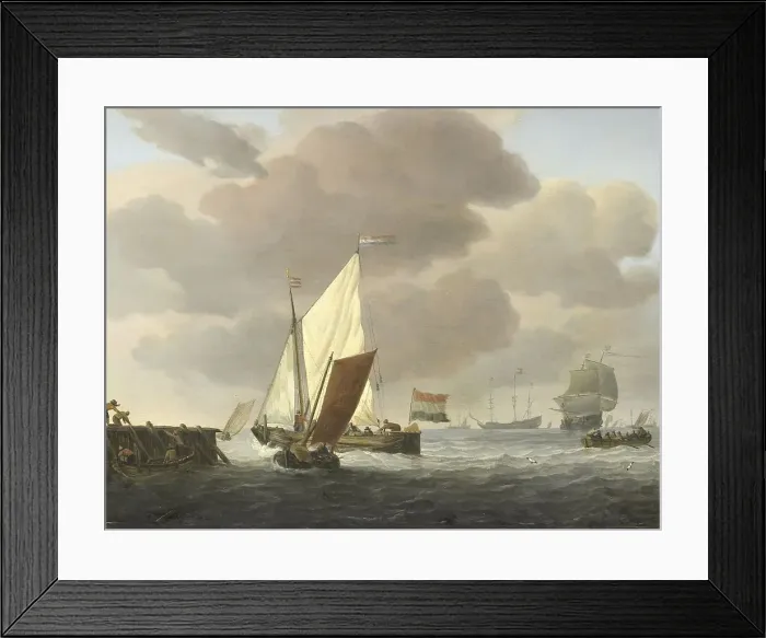 Framed Print : Ships near the Coast in windy Weather, c.1650-c.1707. Creator: Willem van de Velde the Younger Framed Print : Ships near the Coast in windy Weather, c.1650-c.1707. Creator: Willem van de Velde the Younger