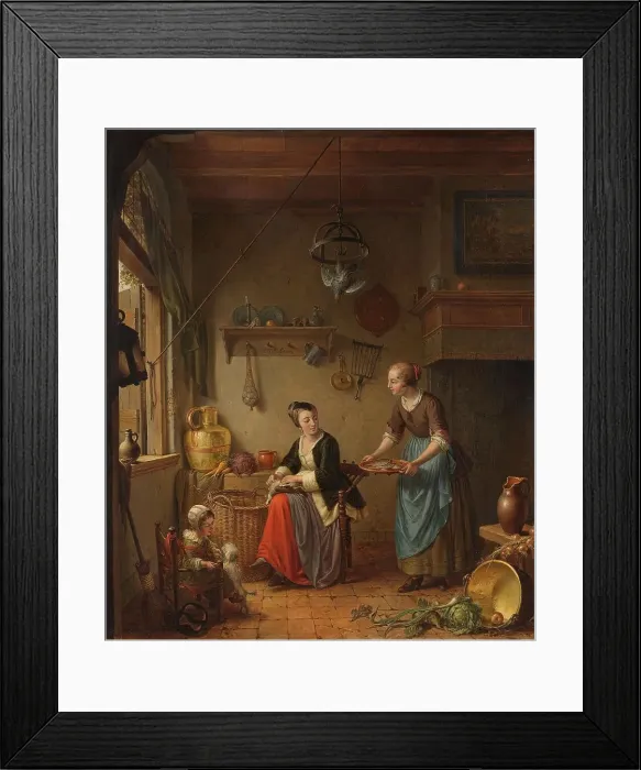 Framed Print : The Kitchen, c.1760-c.1771. Creator: Willem Joseph Laquy Framed Print : The Kitchen, c.1760-c.1771. Creator: Willem Joseph Laquy