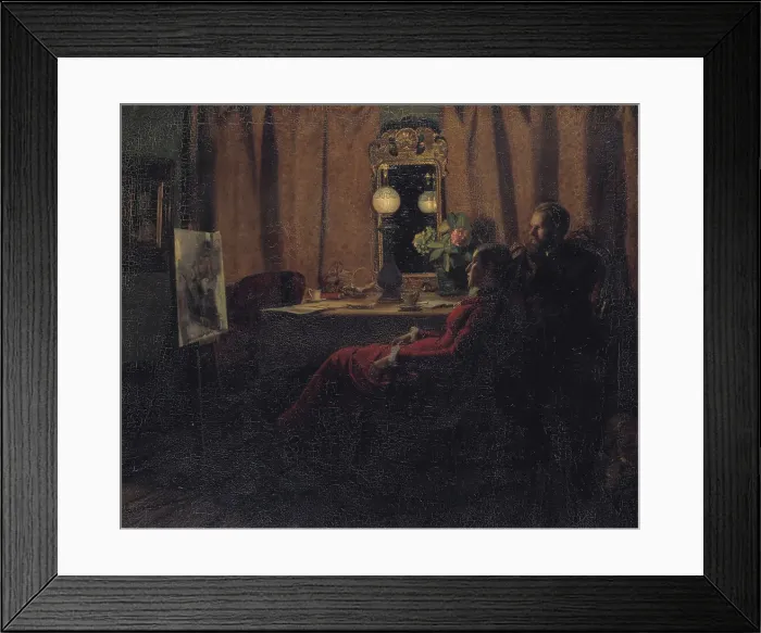 Framed Print : Appraising the Day's Work, 1883. Creator: Anna Kirstine Ancher Framed Print : Appraising the Day's Work, 1883. Creator: Anna Kirstine Ancher