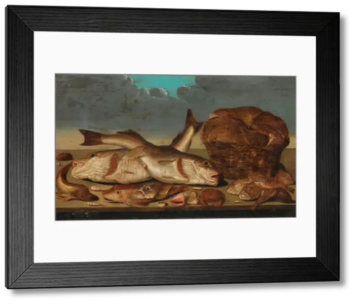 Framed Print : Still Life with Fish, 1638. Creator: Willem Ormea Framed Print : Still Life with Fish, 1638. Creator: Willem Ormea