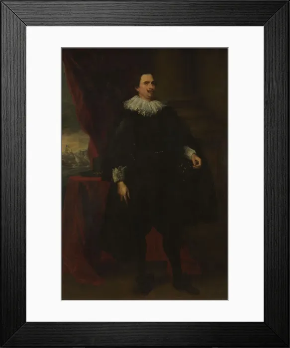 Framed Print : Portrait of a Male Member of the Van der Borcht Family, c.1635. Creator: Follower of Anthony van Dyck Framed Print : Portrait of a Male Member of the Van der Borcht Family, c.1635. Creator: Follower of Anthony van Dyck