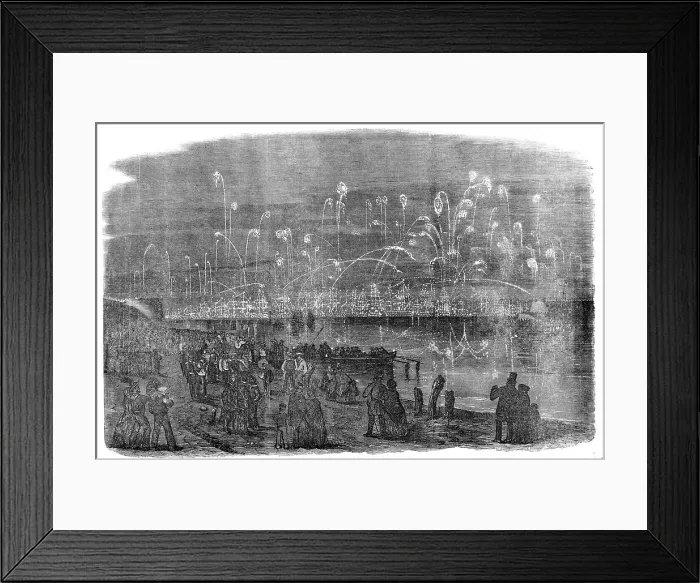 Framed Print : The Naval Review: Illumination of the Fleet - drawn by R. Leitch, 1856. Creator: Unknown Framed Print : The Naval Review: Illumination of the Fleet - drawn by R. Leitch, 1856. Creator: Unknown