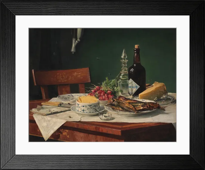 Framed Print : Lunch table, 1884. Creator: Oluf August Hermansen Framed Print : Lunch table, 1884. Creator: Oluf August Hermansen