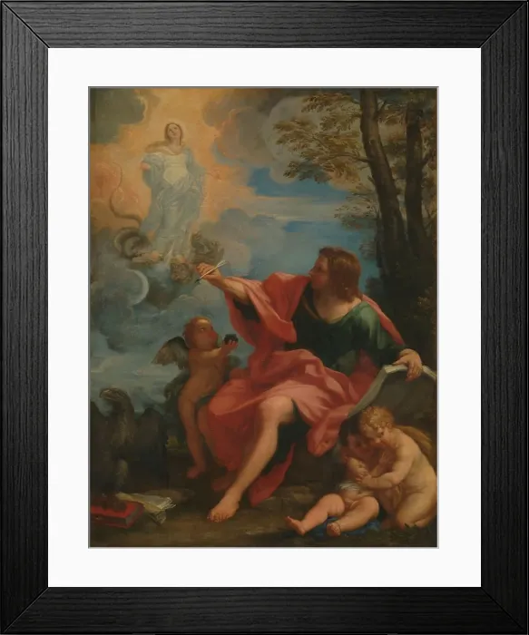 Framed Print : Saint John the Evangelist on Patmos, c.1680-c.1720. Creator: Circle of Carlo Maratta Framed Print : Saint John the Evangelist on Patmos, c.1680-c.1720. Creator: Circle of Carlo Maratta