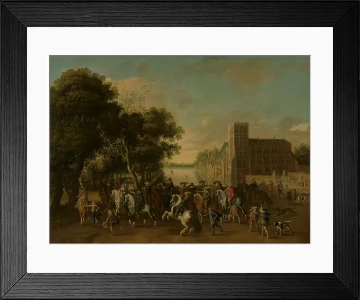 Framed Print : Prince Maurits, Accompanied by Prince Frederik Hendrik, Frederick V of Bohemia... c.1621-c.1625. Creator: Pauwels van Hillegaert I Framed Print : Prince Maurits, Accompanied by Prince Frederik Hendrik, Frederick V of Bohemia... c.1621-c.1625. Creator: Pauwels van Hillegaert I